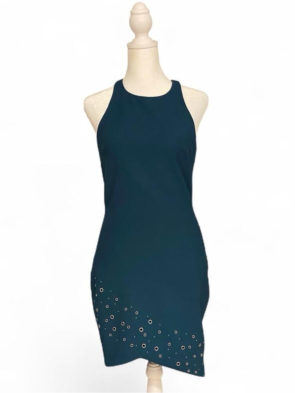 Elizabeth and James Asymmetrical Grommet Midi Dress